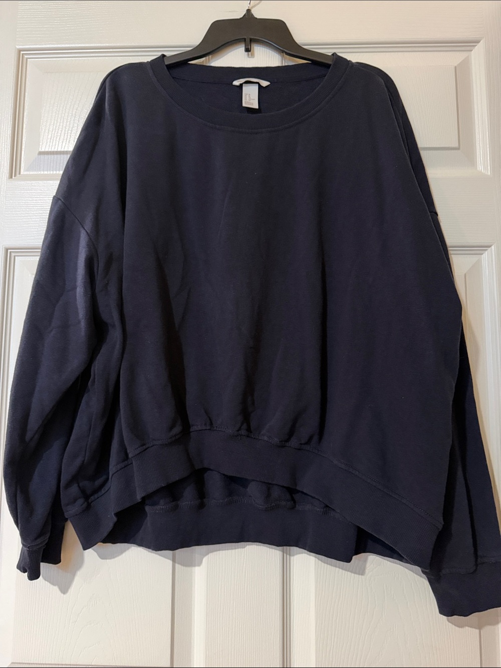H&M Navy Black Oversized Crewneck Sweatshirt